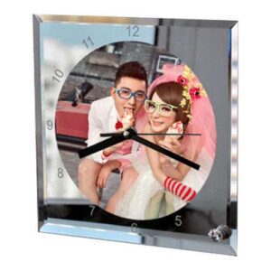 Glass table clock photo Customization